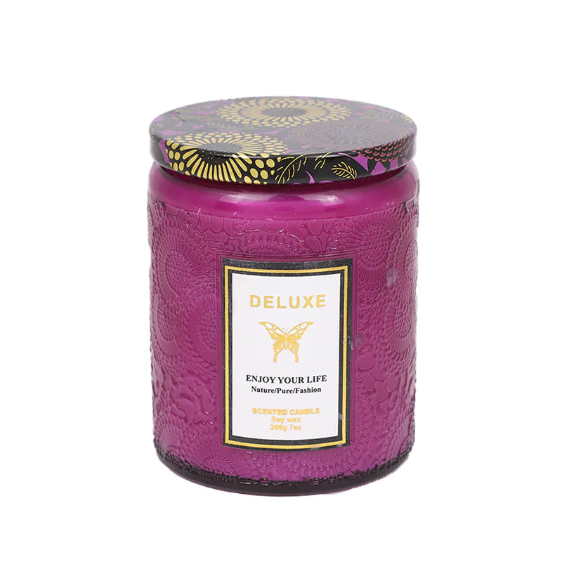 Embossed Glass Soy Aromatherapy Candles