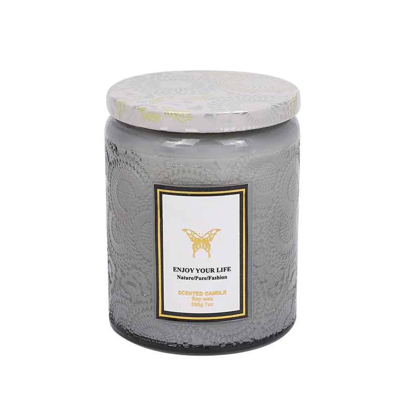 Embossed Glass Soy Aromatherapy Candles