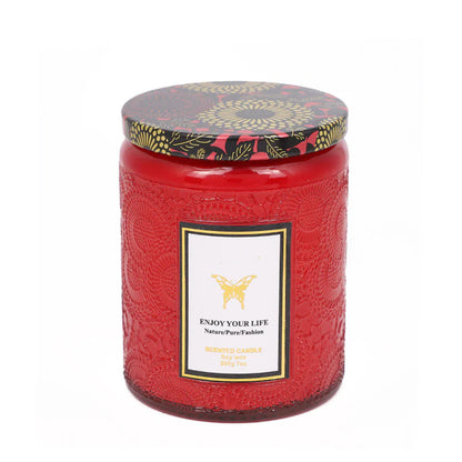 Embossed Glass Soy Aromatherapy Candles